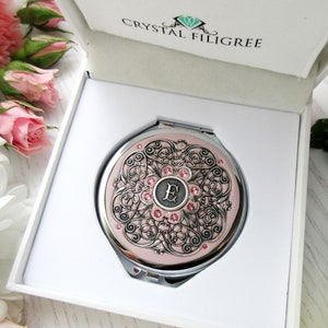 PICK YOUR COLOR | Bridesmaid Compact Mirror Personalized Bridesmaids Gift Free Gift Wrap Wedding Party Compact Mirror with Free Gift Wrap