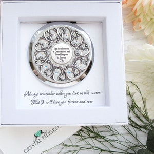NEU! Großmutter und Enkelin-Custom Color-Ich liebe dich Karte-Push Button-Real Crystals
