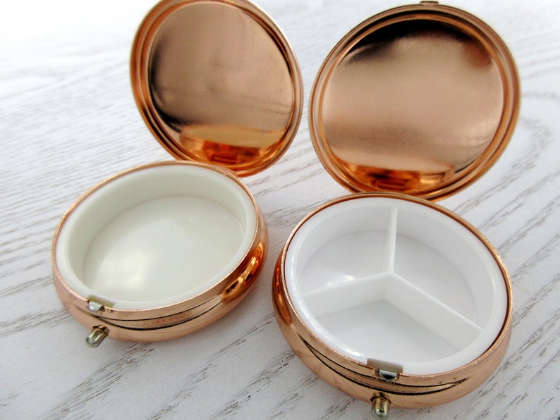 Unique Holiday Gift PICK YOUR COLOR Rose Gold Pill Box Etsy