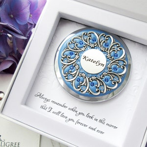 New Daughter Bridal Gift Bride Gift from Mom Wedding gift for Daughter Compact Mirror Gift, Bridal Mirror, Unique Bridal Gift image 1