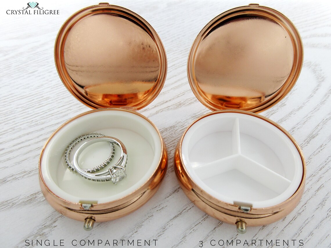 PICK YOUR COLOR Rose Gold Pill Box Case Organizer/ Mint Box Etsy