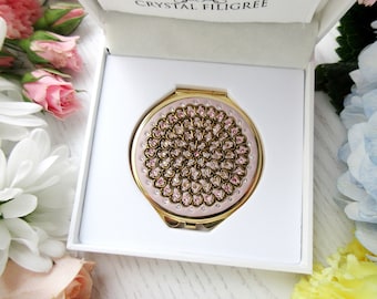 PICK YOUR COLOR | Classic Gold Real Compact Mirror with Free Custom Gift Wrap