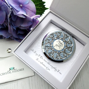 reflet de vous | Cadeau marié à mère | Carte mère du marié | Merci carte | Miroir couleur personnalisé | avec de vrais cristaux