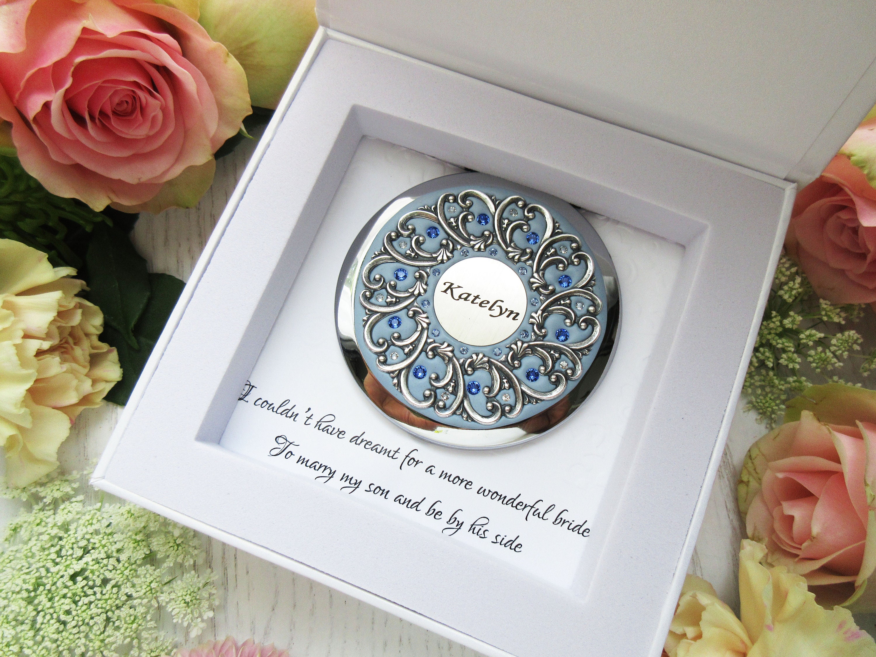 Bride Gift from Mother in Law | Bride Gift | Mother-in-law gift for Bride |  Compact Mirror Gift, Bridal Compact Mirror, Unique Bridal Gift