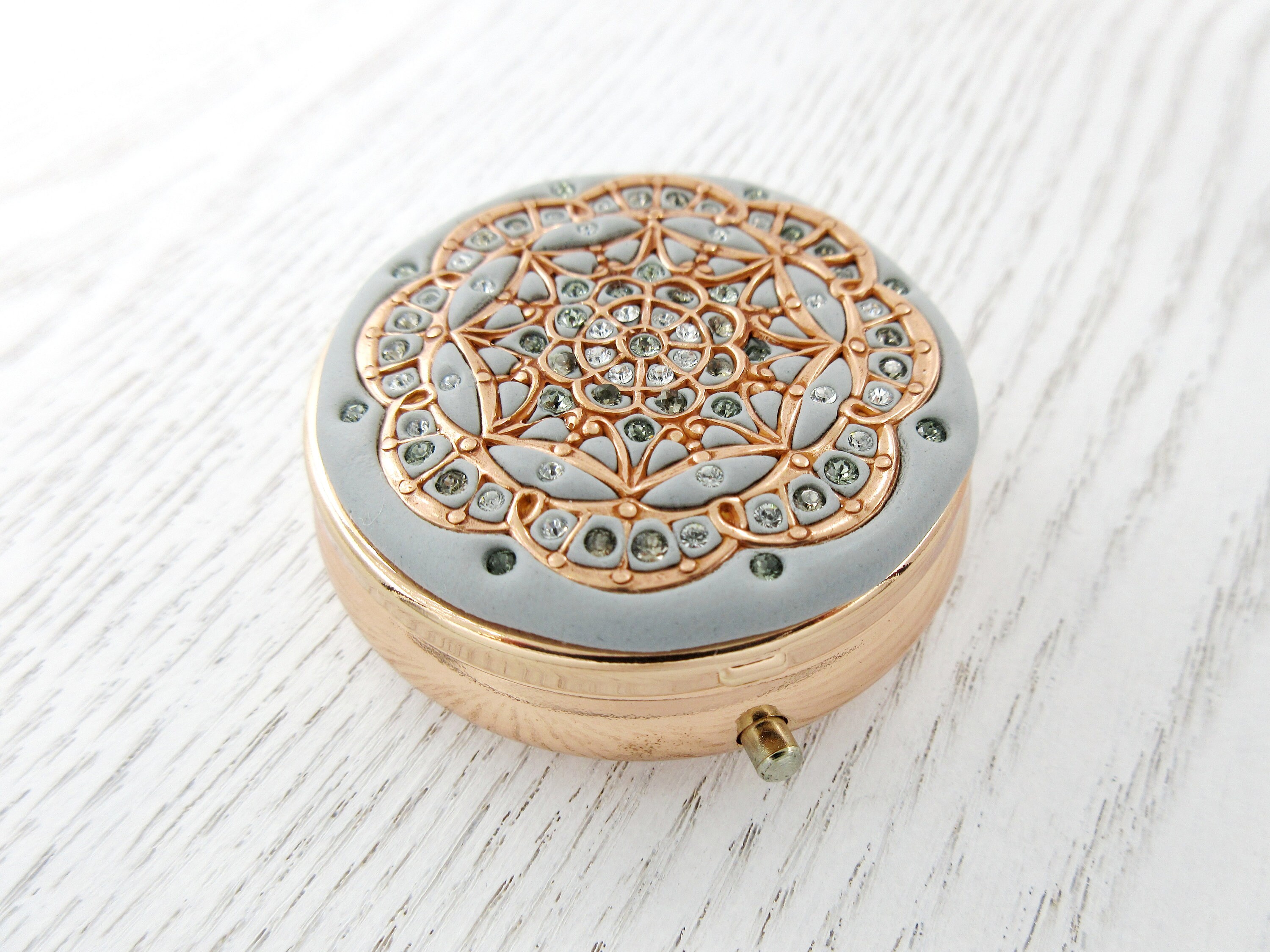 PICK YOUR COLOR Rose Gold Pill Box Case Organizer/ Mint Box Etsy Canada