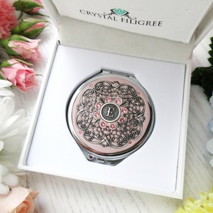 PICK YOUR COLOR | Bridesmaid Compact Mirror Personalized Bridesmaids Gift Free Gift Wrap Wedding Party Compact Mirror with Free Gift Wrap