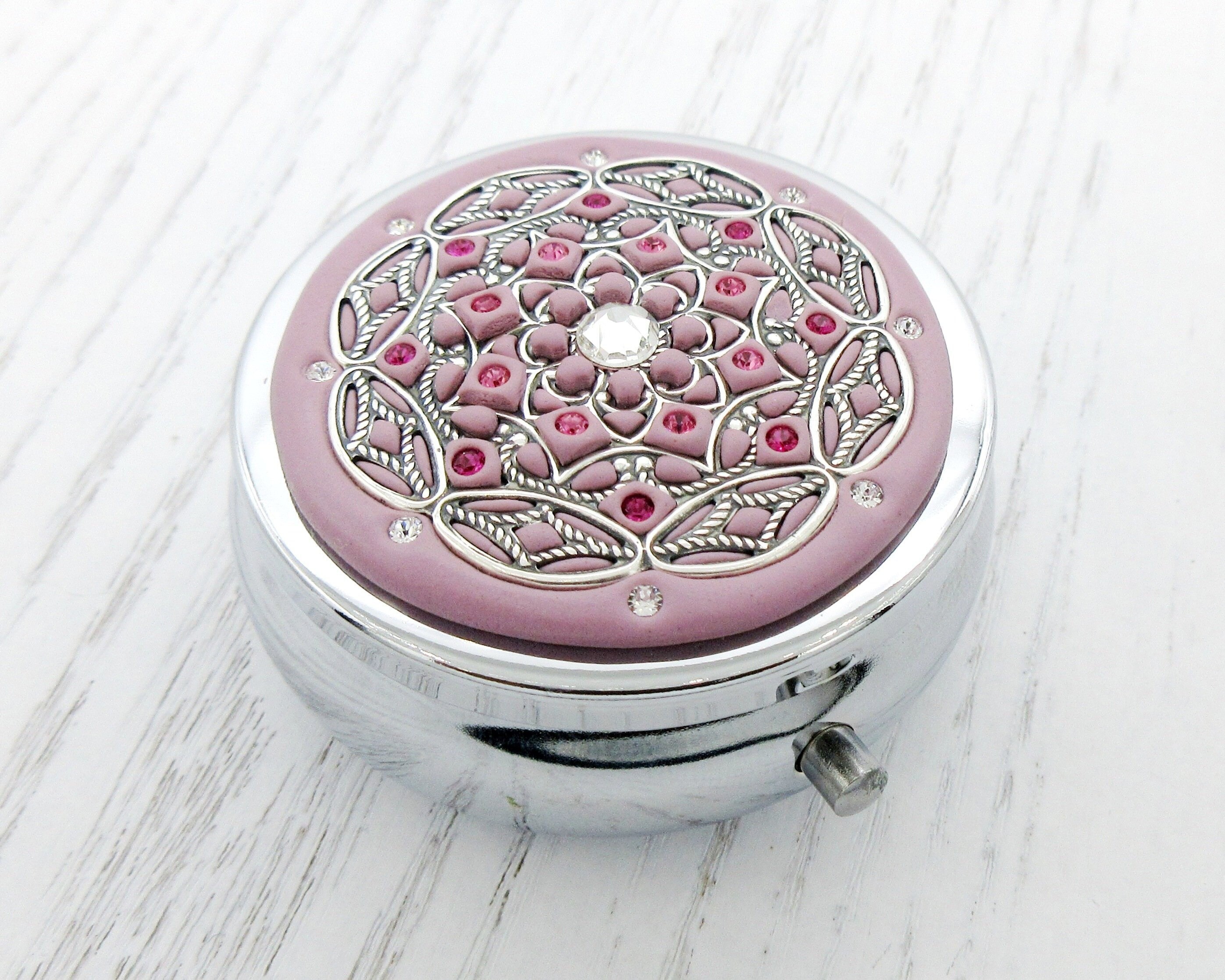 ROSE PINK Pill Box Case Organizer/ Mint Box With Real Etsy