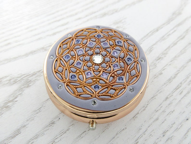 Unique Holiday Gift PICK YOUR COLOR Rose Gold Pill Box Etsy