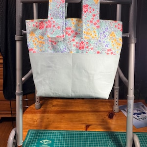 Walker Tote Bag, Rollator Tote Bag, teal Walker Bag, teal Walker Tote