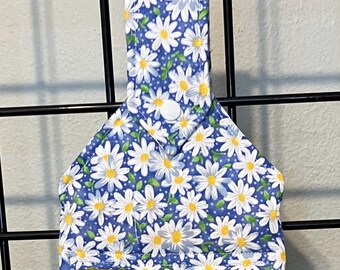 Daisy Topper Hanging Kitchen Towel: Yellow & Royal Blue