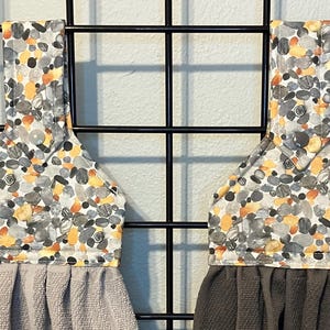 Hanging kitchen towel, Gray hanging kitchen towels, gray oven towels
