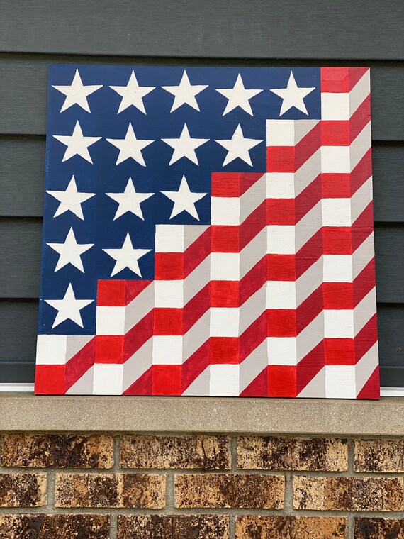 Waving Flag Barn Quilt Etsy