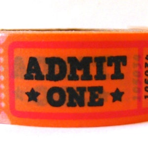 VINTAGE EVENT TICKET Washi Tape "Admit One" 15mm x 10 Meters