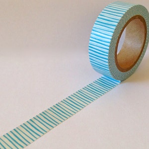 Sale! Washi Tape "Natural Stripes" in Sky Blue   10 Meters, BuJo, Junk Journal, Happy Mail, Deco Tape,