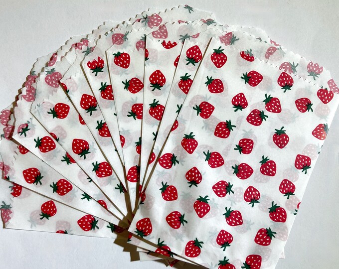 Mini Flat Paper Bags. ichigo..made in Japan 10 Bags, Packaging, Gift