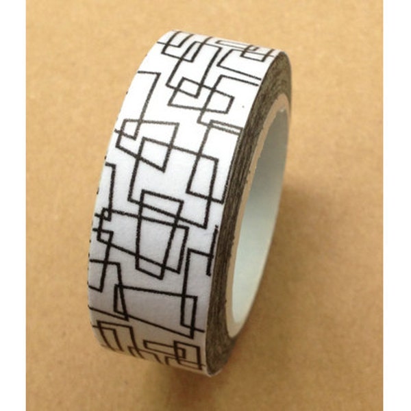 NOSTALGIC (Black/White) Washi Tape 15mm x 10 meters