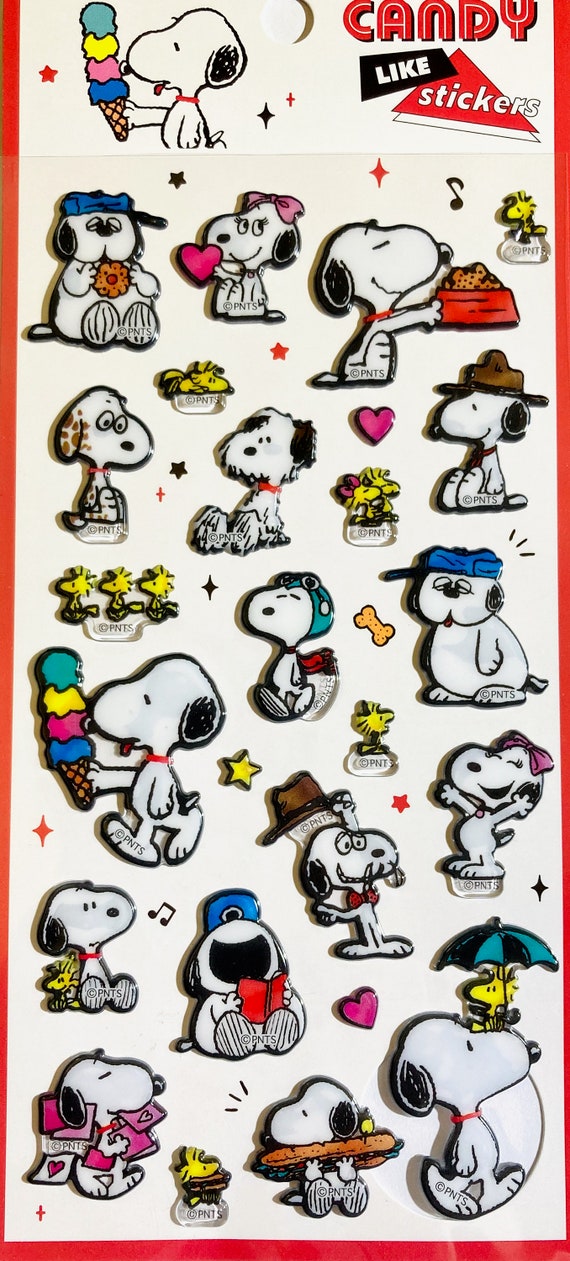 SPECIAL PRICE! Snoopy/Peanuts Candy Like Stickers,Family Happy Mail,  Harley, Junk Journal, Skating, Deco Stickers, Stationery, Collecting.