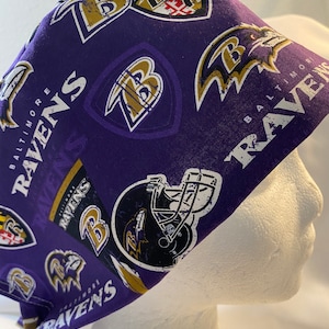Ravens scrub cap  riding cap  chemo cap  Baltimore