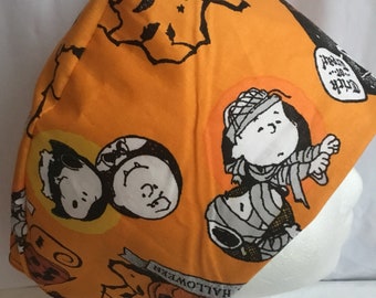 Halloween scrub hat  Charlie Brown Trick or Treat hat