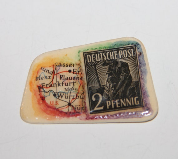 West Germany Postage Stamp 1948 Deutsche Post Pfennig Pin Etsy