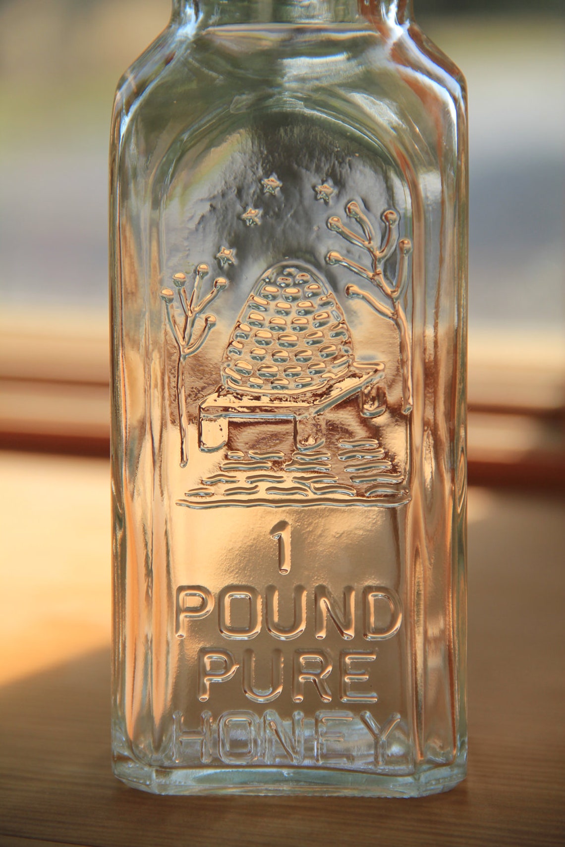 Vintage Honey Acres 1 Pound Pure Honey Bottle Etsy