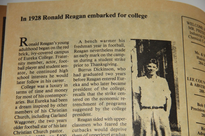 Illinois U.S President Reagan Collectible Political Souvenir Ronald Reagan Welcome Home Mr President Official Souvenir Program 1984 Dixon