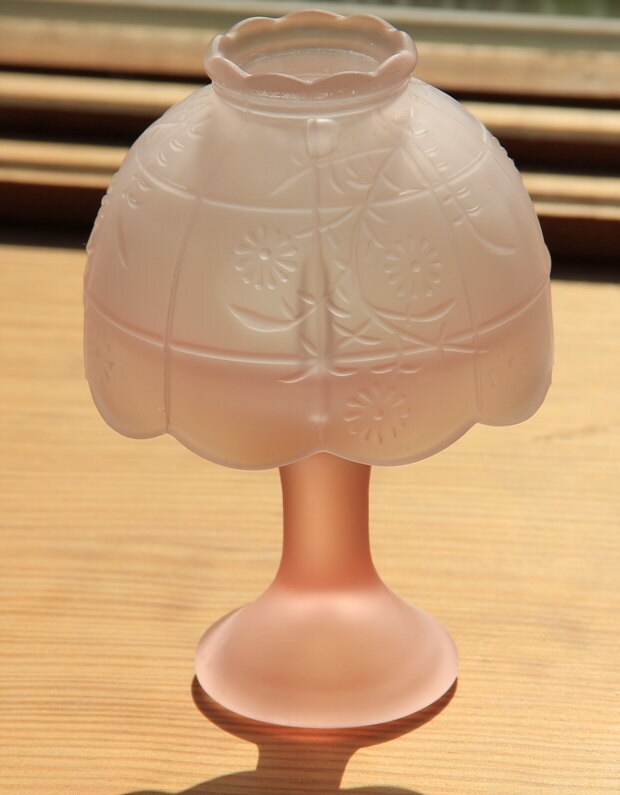 Pretty Pale Pink Frosted Glass Fairy Lamp Etsy