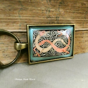 Celtic Dog Beast Image Key Chain