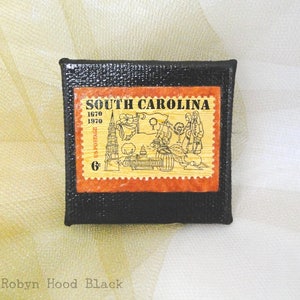 South Carolina SC Vintage Postage Stamp Magnet 2 X 2