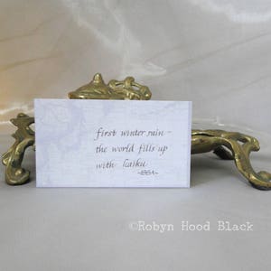 Issa Haiku Jahreszeiten Mini Gedicht Karte Winter (4er Pack oder mehr)