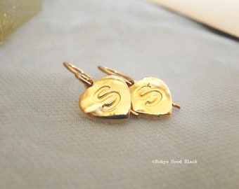 Simple and Sweet Letter S Heart Earrings