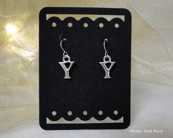 Letter Y  Cast Pewter Initial Earrings