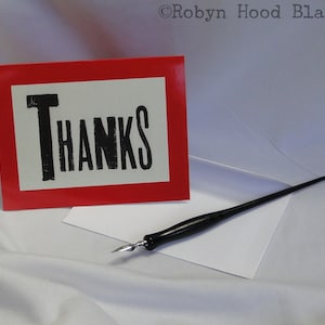 Thanks Note Cards - Letterpress Inspired Blank Thank You Cards package of 8
