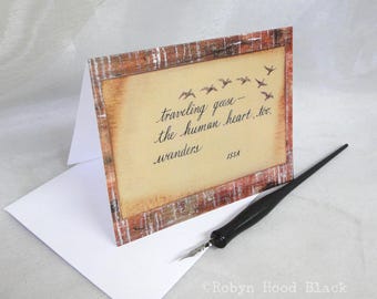 Issa Haiku Note Cards Traveling Geese package of 8