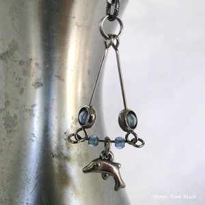 Dolphin Bookmark Upcycled Vintage Charm and Glass Beads