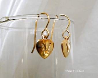 Simple and Sweet Letter V Heart Earrings