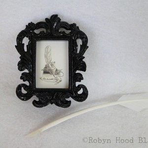 Miniature Writer Mouse in Small Black Frame image 1