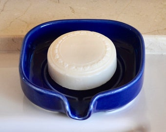 Porcelain Soap Dish with Spout for a Clean, Calm, Sink. Handmade Ceramic from Spain. 4 Colours Available.