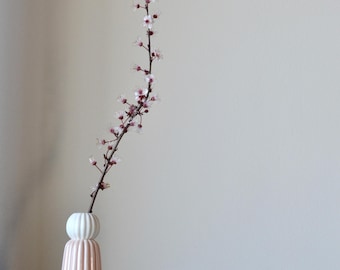 Small Handmade Porcelain Bud Vase: Modern Textured Ceramic Vase, Nordic Home Decor