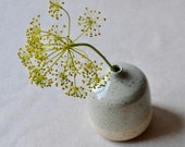 Speckled Clay Bottle Vase Handmade Ceramic with Transparent Blue Glaze Home Decor Pottery