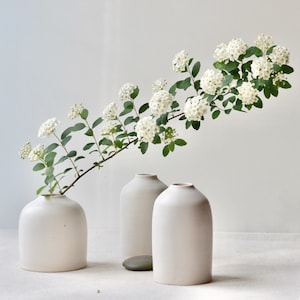 White Ceramic Vase, Porcelain Vase, Handmade Vase, Matte Bud Vase, Pottery Vase, Handmade Ceramics, Japandi Table Decor, Minimalist Vase