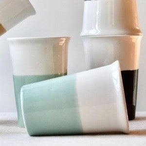 Ceramic travel mug with silicone lid, perfect portable coffee mug for the car