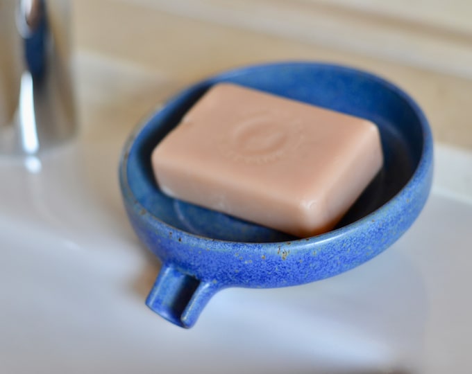 Round Ceramic SOAPDISH W/ Spout Drain for Bathroom Sink Etsy