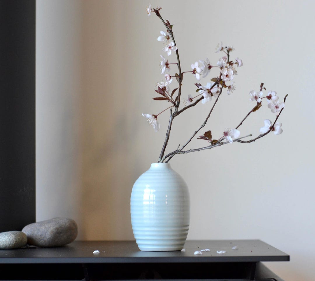 Small Textured Porcelain Bud Vase: Handmade Japandi Decor, Minimalist ...