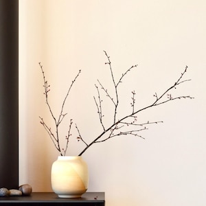 Vaso coreano artesanal em formato de lua, peça de cerâmica Wabi-Sabi para Ikebana, decoração japonesa para casa.