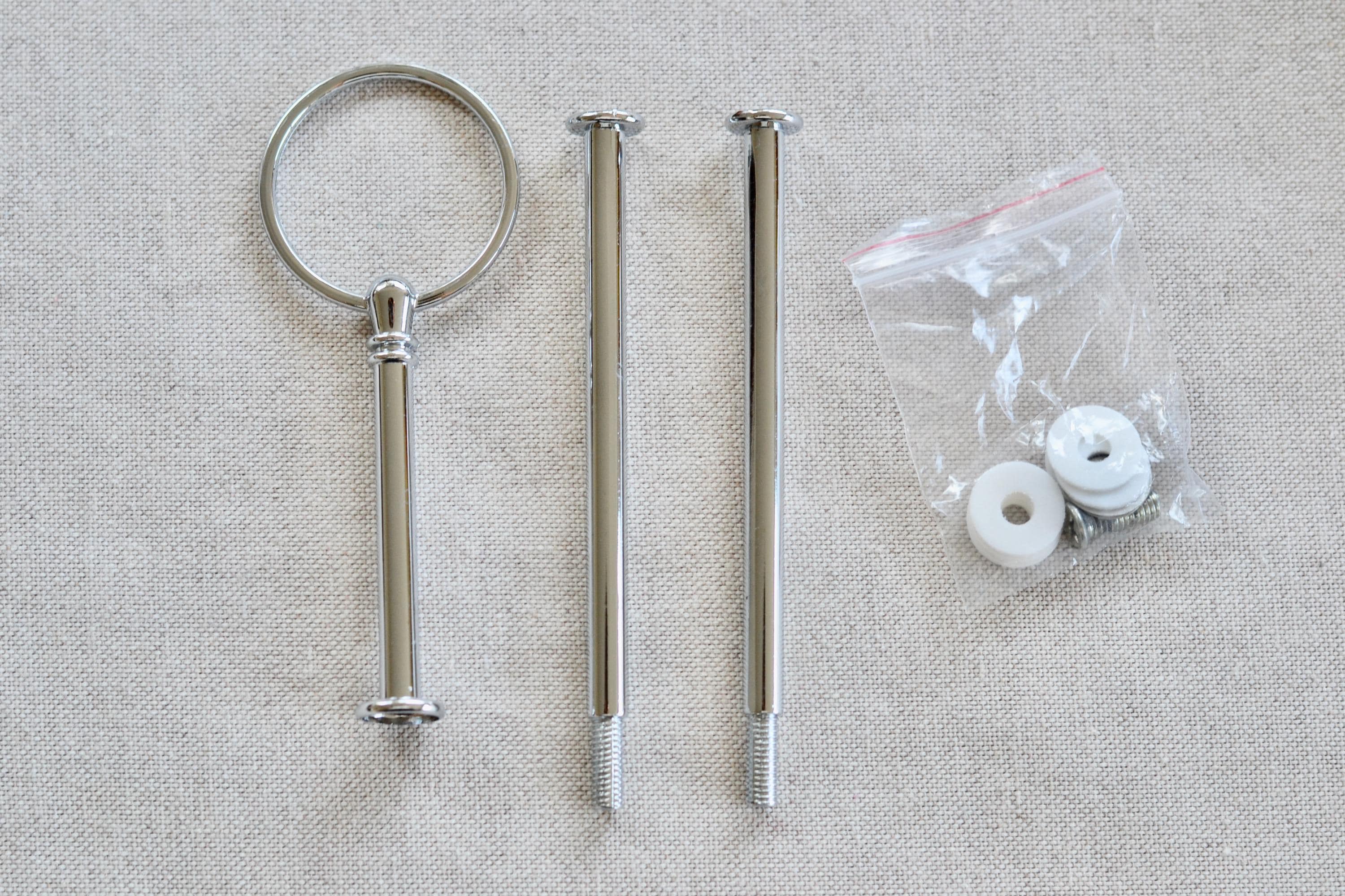 Silver Cake Stand Hardware for or Tier Round Center Fitting