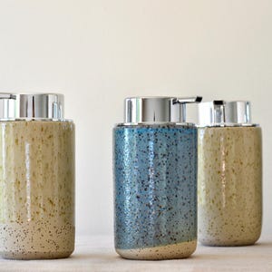 Foaming Soap Dispenser Speckled Aqua, Ceramic Soap Pump, Kitchen Gift, Bath Accessories, Hand Soap Dispenser, Hand Soap Foamer ~ Save Soap
