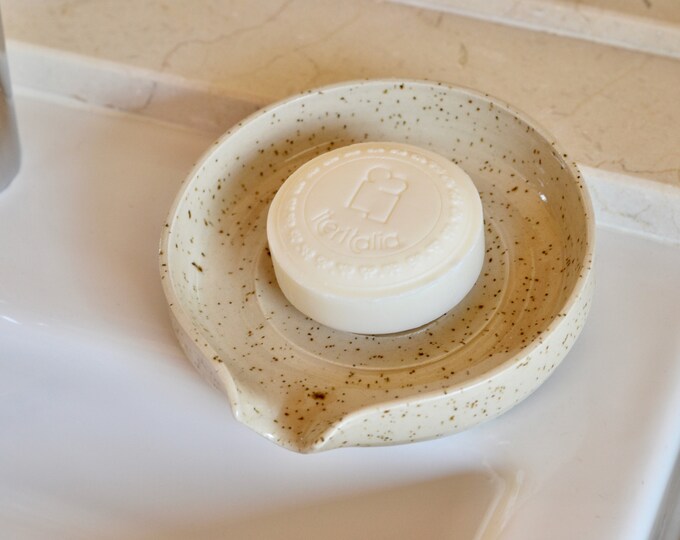 Round SOAPDISH With Spout Drain for Bathroom Sink Etsy