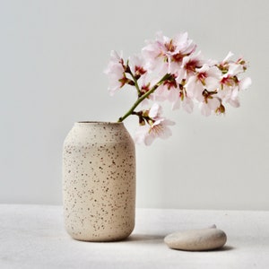 Ceramic Speckled Vase, Unique Gift For Her, Ikebana Vase, Stoneware Pottery, Decorative Vase, Hostess Gift, Japandi Vase, Handmade Gifts