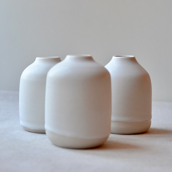 White Pottery Vase Etsy